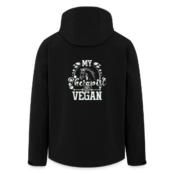 My therapist is vegan horse lover - Recycelte Männer Softshell-Jacke von Stanley/Stella - Schwarz - Hinten - AI Model Male 185 light (185cm)