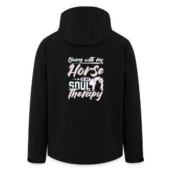 Être avec mon cheval est ma thérapie de l’âme - Veste softshell homme en polyester recyclé Stanley/Stella - noir - Dos - AI Model Male 185 light (185cm)