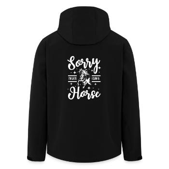 Sorry I'm late I saw a horse - Recycelte Männer Softshell-Jacke von Stanley/Stella - Schwarz - Hinten - AI Model Male 185 light (185cm)