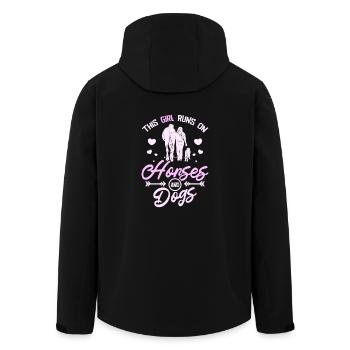 This girl runs on horses and dogs - Men’s Recycled Softshell Jacket by Stanley/Stella - black - Back - AI Model Male 185 light (185cm)