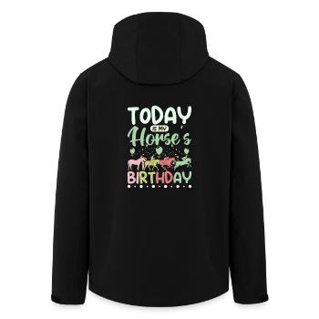 Aujourd’hui, c’est l’anniversaire de mon cheval - Veste softshell homme en polyester recyclé Stanley/Stella - noir - Dos - AI Model Male 185 light (185cm)