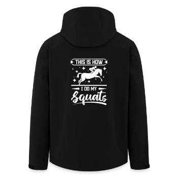 How I do my squats horse riding - Men’s Recycled Softshell Jacket by Stanley/Stella - black - Back - AI Model Male 185 light (185cm)