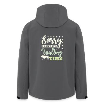 Sorry I can't it's vaulting time - Recycelte Männer Softshell-Jacke von Stanley/Stella - Anthrazit - Hinten - AI Model Male 185 light (185cm)