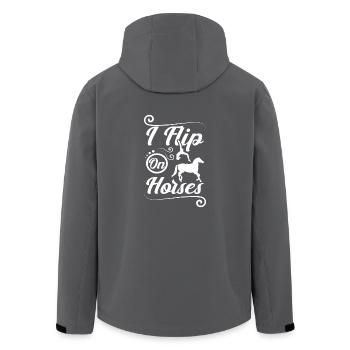 I flip on horses - Recycelte Männer Softshell-Jacke von Stanley/Stella - Anthrazit - Hinten - AI Model Male 185 light (185cm)