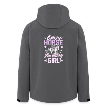 Crazy horse vaulting girl - Men’s Recycled Softshell Jacket by Stanley/Stella - anthracite - Back - AI Model Male 185 light (185cm)