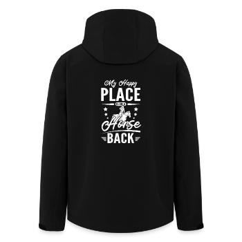 My happy place is on a horse back - Men’s Recycled Softshell Jacket by Stanley/Stella - black - Back - AI Model Male 185 light (185cm)