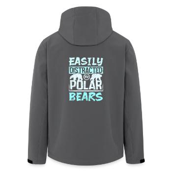 Easily distracted by polar bears - Recycelte Männer Softshell-Jacke von Stanley/Stella - Anthrazit - Hinten - AI Model Male 185 light (185cm)
