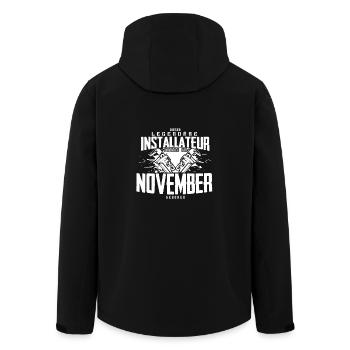 Installateur Geburtsmonat November Geburtstag - Recycelte Männer Softshell-Jacke von Stanley/Stella - Schwarz - Hinten - AI Model Male 185 light (185cm)