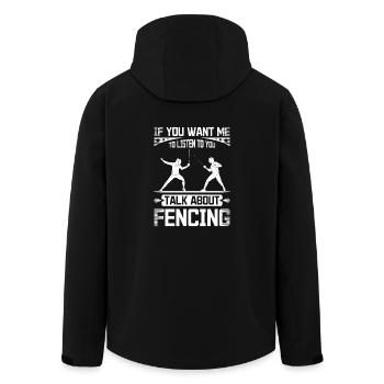 If you want me to listen to you talk about fencing - Recycelte Männer Softshell-Jacke von Stanley/Stella - Schwarz - Hinten - AI Model Male 185 light (185cm)