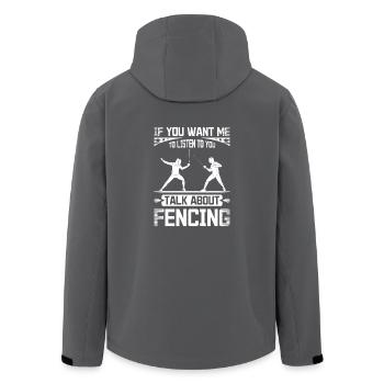 If you want me to listen to you talk about fencing - Men’s Recycled Softshell Jacket by Stanley/Stella - anthracite - Back - AI Model Male 185 light (185cm)