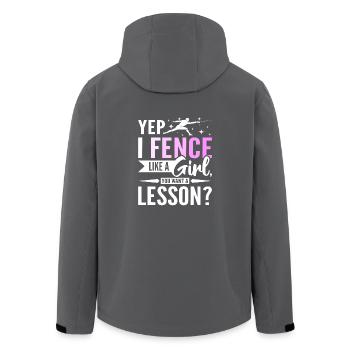 Yep I fence like a girl you want a lesson? - Men’s Recycled Softshell Jacket by Stanley/Stella - anthracite - Back - AI Model Male 185 light (185cm)