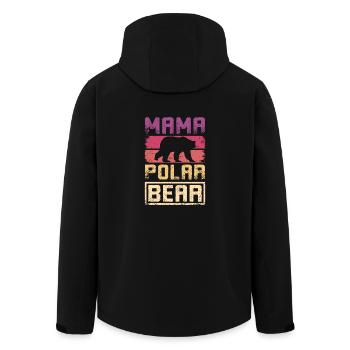 Mother mom mama polar bear - Men’s Recycled Softshell Jacket by Stanley/Stella - black - Back - AI Model Male 185 light (185cm)