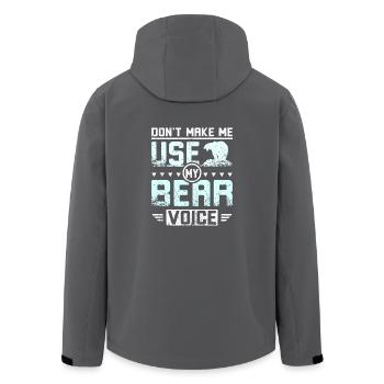 Don't make me use my bear voice - Recycelte Männer Softshell-Jacke von Stanley/Stella - Anthrazit - Hinten - AI Model Male 185 light (185cm)