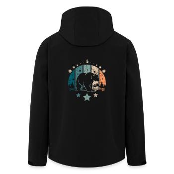 Retro Vintage Forest Polar Bear - Recycelte Männer Softshell-Jacke von Stanley/Stella - Schwarz - Hinten - AI Model Male 185 light (185cm)