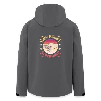 Mom midwife superhero - Recycelte Männer Softshell-Jacke von Stanley/Stella - Anthrazit - Hinten - AI Model Male 185 light (185cm)