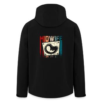 Retro Vintage Midwife - Recycelte Männer Softshell-Jacke von Stanley/Stella - Schwarz - Hinten - AI Model Male 185 light (185cm)