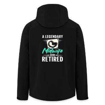 A legendary midwife has retired - Recycelte Männer Softshell-Jacke von Stanley/Stella - Schwarz - Hinten - AI Model Male 185 light (185cm)
