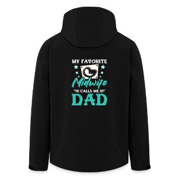 My favorite midwife calls me dad - Recycelte Männer Softshell-Jacke von Stanley/Stella - Schwarz - Hinten - AI Model Male 185 light (185cm)