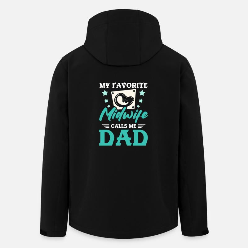 Ma sage-femme préférée m’appelle papa - Veste softshell homme en polyester recyclé Stanley/Stella - noir