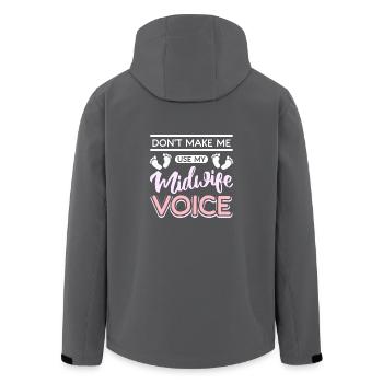 Don't make me use my midwife voice - Recycelte Männer Softshell-Jacke von Stanley/Stella - Anthrazit - Hinten - AI Model Male 185 light (185cm)