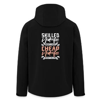Skilled midwives aren't cheap cheap - Recycelte Männer Softshell-Jacke von Stanley/Stella - Schwarz - Hinten - AI Model Male 185 light (185cm)