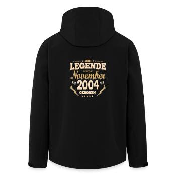 Geschenke zum Geburtstag Volljährig November - Recycelte Männer Softshell-Jacke von Stanley/Stella - Schwarz - Hinten - AI Model Male 185 light (185cm)