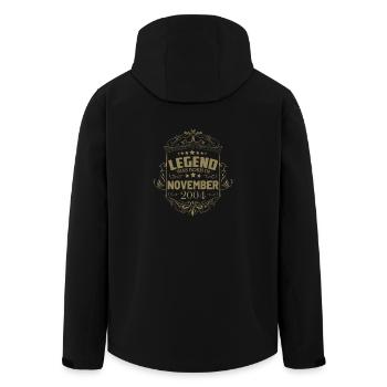 A legend was born in November 2004 - Men’s Recycled Softshell Jacket by Stanley/Stella - black - Back - AI Model Male 185 light (185cm)