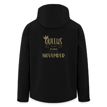 A queen was born in November - Men’s Recycled Softshell Jacket by Stanley/Stella - black - Back - AI Model Male 185 light (185cm)