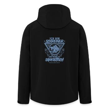 Schreiner Geschenkideen - Recycelte Männer Softshell-Jacke von Stanley/Stella - Schwarz - Hinten - AI Model Male 185 light (185cm)