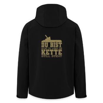 Du bist nicht Du wenn die Kette still steht - Recycelte Männer Softshell-Jacke von Stanley/Stella - Schwarz - Hinten - AI Model Male 185 light (185cm)