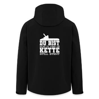 Du bist nicht Du wenn die Kette still steht - Recycelte Männer Softshell-Jacke von Stanley/Stella - Schwarz - Hinten - AI Model Male 185 light (185cm)
