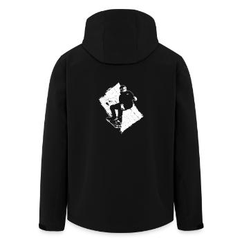 Snowboard Snowboarder Grunge Design - Men’s Recycled Softshell Jacket by Stanley/Stella - black - Back - AI Model Male 185 light (185cm)
