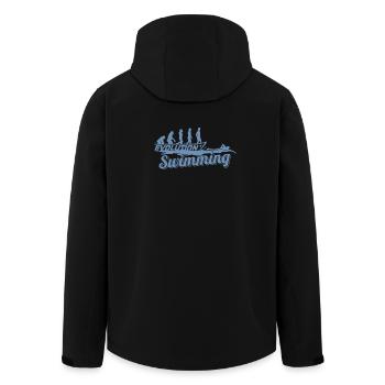 Evolution des Schwimmers der Schwimmerin - Recycelte Männer Softshell-Jacke von Stanley/Stella - Schwarz - Hinten - AI Model Male 185 light (185cm)