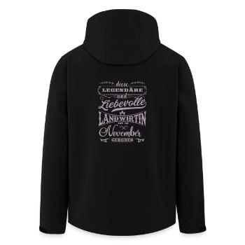 Diese Legendäre Landwirtin ist im November geboren - Recycelte Männer Softshell-Jacke von Stanley/Stella - Schwarz - Hinten - AI Model Male 185 light (185cm)