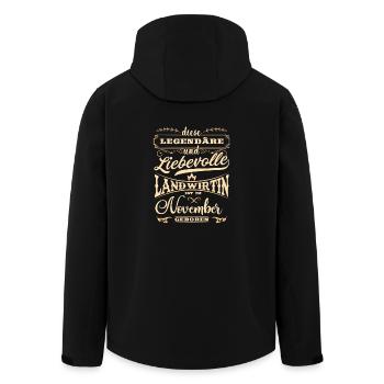 Diese Legendäre Landwirtin ist im November geboren - Recycelte Männer Softshell-Jacke von Stanley/Stella - Schwarz - Hinten - AI Model Male 185 light (185cm)