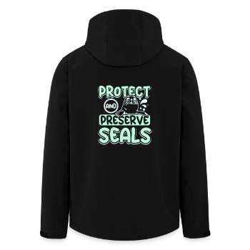 Protéger et préserver les phoques - Veste softshell homme en polyester recyclé Stanley/Stella - noir - Dos - AI Model Male 185 light (185cm)