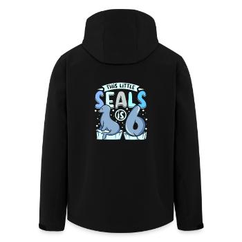 6 ans ce petit phoque fête ses 6 ans - Veste softshell homme en polyester recyclé Stanley/Stella - noir - Dos - AI Model Male 185 light (185cm)