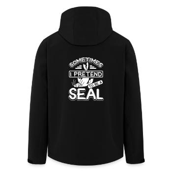 Parfois, je fais semblant d’être un phoque - Veste softshell homme en polyester recyclé Stanley/Stella - noir - Dos - AI Model Male 185 light (185cm)