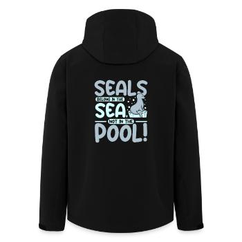 Les phoques appartiennent à la mer et non à la piscine - Veste softshell homme en polyester recyclé Stanley/Stella - noir - Dos - AI Model Male 185 light (185cm)