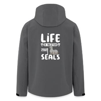 Life is better with seals - Recycelte Männer Softshell-Jacke von Stanley/Stella - Anthrazit - Hinten - AI Model Male 185 light (185cm)