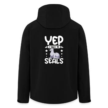 Oui, je parle aux phoques - Veste softshell homme en polyester recyclé Stanley/Stella - noir - Dos - AI Model Male 185 light (185cm)