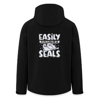 Facilement distrait par les phoques - Veste softshell homme en polyester recyclé Stanley/Stella - noir - Dos - AI Model Male 185 light (185cm)
