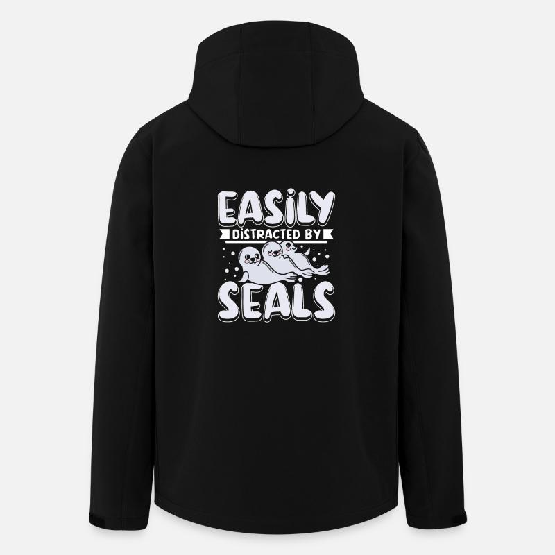 Easily distracted by seals - Men’s Recycled Softshell Jacket by Stanley/Stella - black