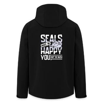 Les phoques me rendent heureux vous pas tellement - Veste softshell homme en polyester recyclé Stanley/Stella - noir - Dos - AI Model Male 185 light (185cm)