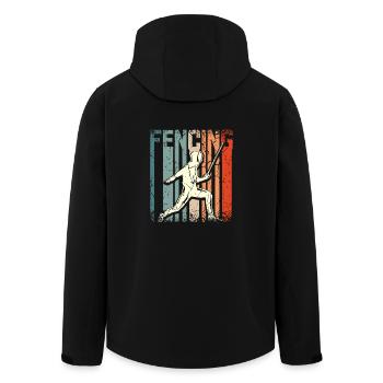 Retro Vintage Fencing - Recycelte Männer Softshell-Jacke von Stanley/Stella - Schwarz - Hinten - AI Model Male 185 light (185cm)