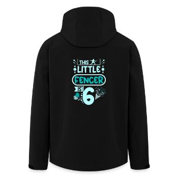 6th birthday this little fencer is 6 years old - Recycelte Männer Softshell-Jacke von Stanley/Stella - Schwarz - Hinten - AI Model Male 185 light (185cm)