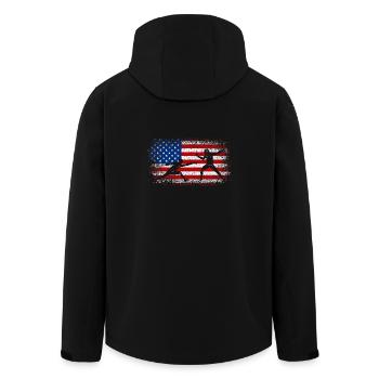 Usa American Flag Fencing 4th of july - Recycelte Männer Softshell-Jacke von Stanley/Stella - Schwarz - Hinten - AI Model Male 185 light (185cm)