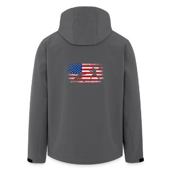 Usa American Flag Fencing 4th of july - Men’s Recycled Softshell Jacket by Stanley/Stella - anthracite - Back - AI Model Male 185 light (185cm)