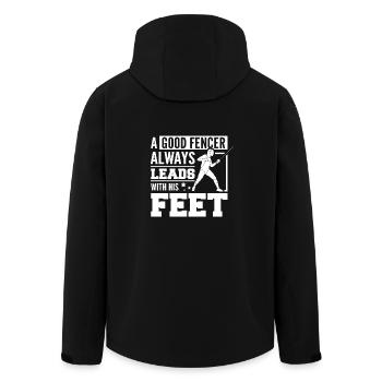 A good fencer always leads with his feet - Men’s Recycled Softshell Jacket by Stanley/Stella - black - Back - AI Model Male 185 light (185cm)