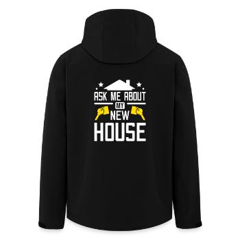 Posez-moi des questions sur ma nouvelle maison - Veste softshell homme en polyester recyclé Stanley/Stella - noir - Dos - AI Model Male 185 light (185cm)